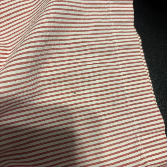 Ralph Lauren Men's Size Large L Red & White Striped Short Sleeve Shirt - Picture 7 of 7